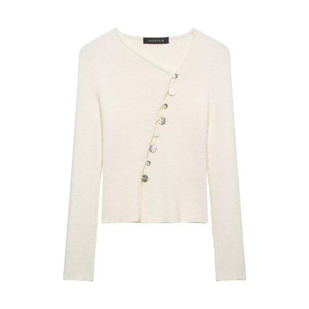 ZARA Fall Simple Versatile Asymmetrical Clasp Knit Cardigan